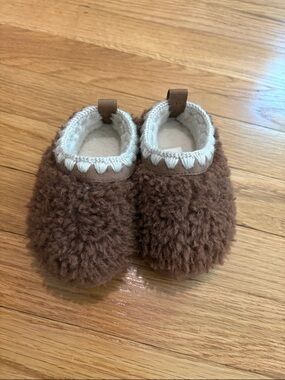 Cozy Brown Fuzzy Baby Slip-On Shoes